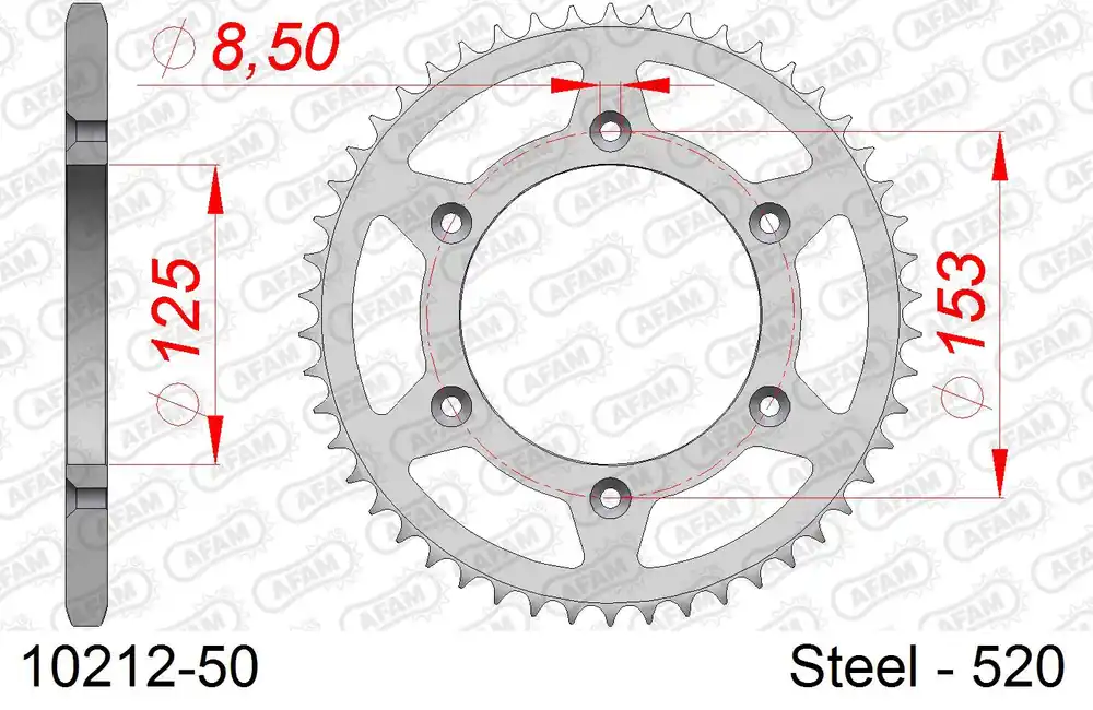 Soddisfatti O Rimborsati Corona AFAM 10212-50 in acciaio passo 520 HM-HONDA CRE F 450 R ENDURO 2004 -2008