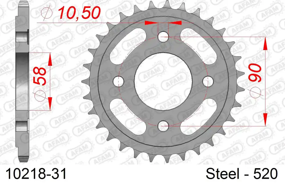 Ultima Occasione Corona AFAM 10218-31 in acciaio passo 520 HONDA CB 250 NIGHTHAWK 1992 -2000