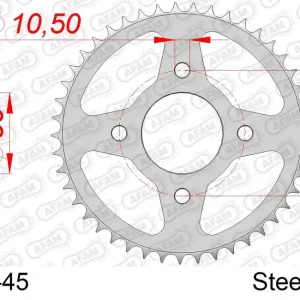 Quantità Limitata Corona AFAM 10223-45 in acciaio passo 428 DAELIM VJ 125 ROADWIN 2007 -2013
