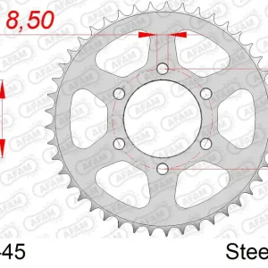 Corona AFAM 12203-45 in acciaio passo 428 YAMAHA TW 200 1989 -1994 Economico