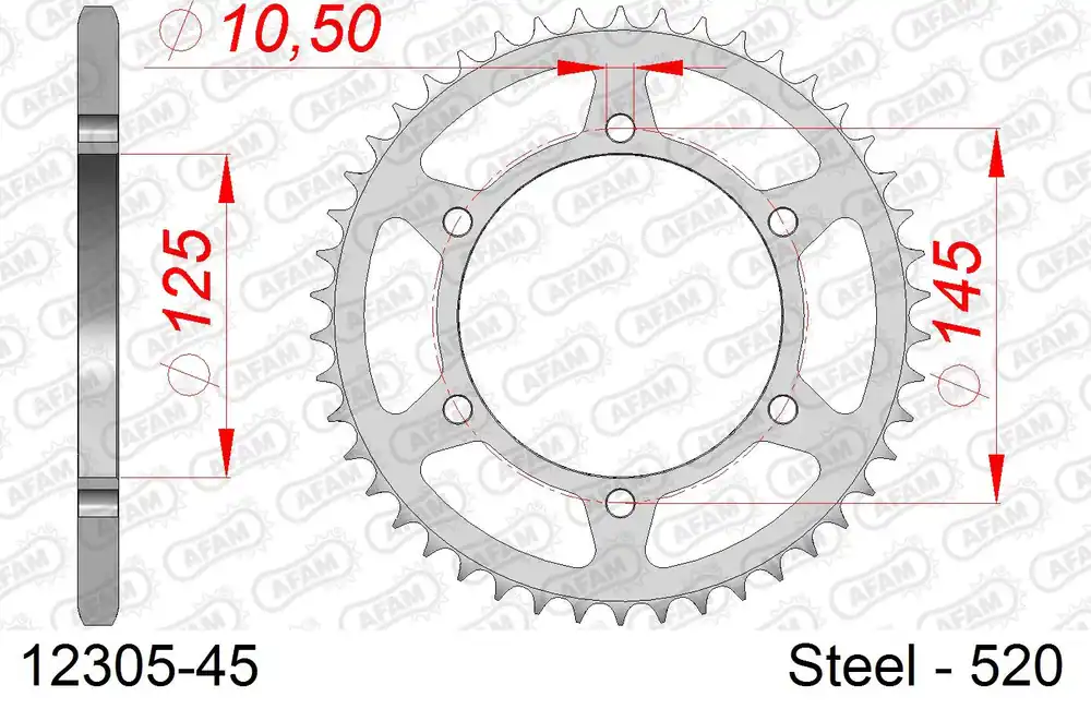 Must-Have Corona AFAM 12305-45 in acciaio passo 520 YAMAHA XT 660 R 2004 -2016