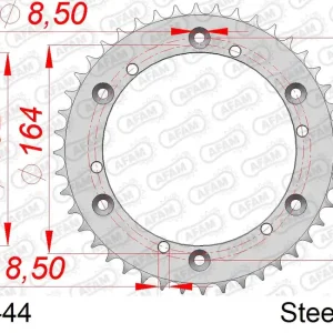 Corona AFAM 12500-44 in acciaio passo 520 YAMAHA SR 400 2014 -2016 Super Prezzo