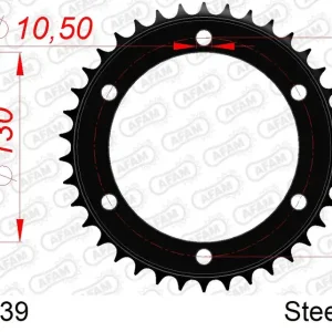 Corona AFAM 12801-39 in acciaio passo 530 YAMAHA FJ 1200 A ABS 1991 -1995 Occasione Imperdibile