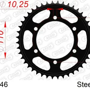 Popolare Corona AFAM 12813-46 in acciaio passo 530 YAMAHA FZ 6 N 2004 -2007