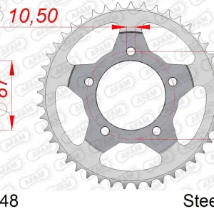 Corona AFAM 14404-48 in acciaio passo 525 SUZUKI GSX 400 F 1988 -1990 Solo Oggi
