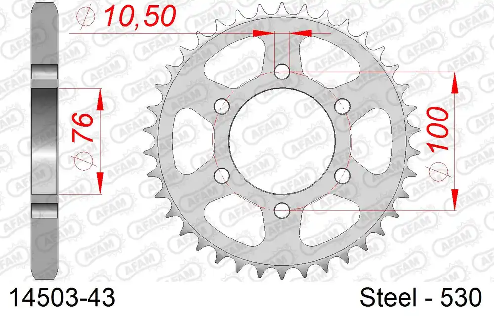 Consegna Rapida Corona AFAM 14503-43 in acciaio passo 530 SUZUKI GSX 400 F 1981 -1985
