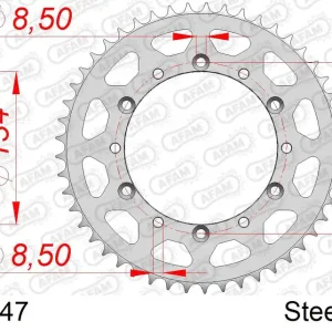 Corona AFAM 16204-47 in acciaio passo 520 KAWASAKI KX 500 1987 -2004 Sconto