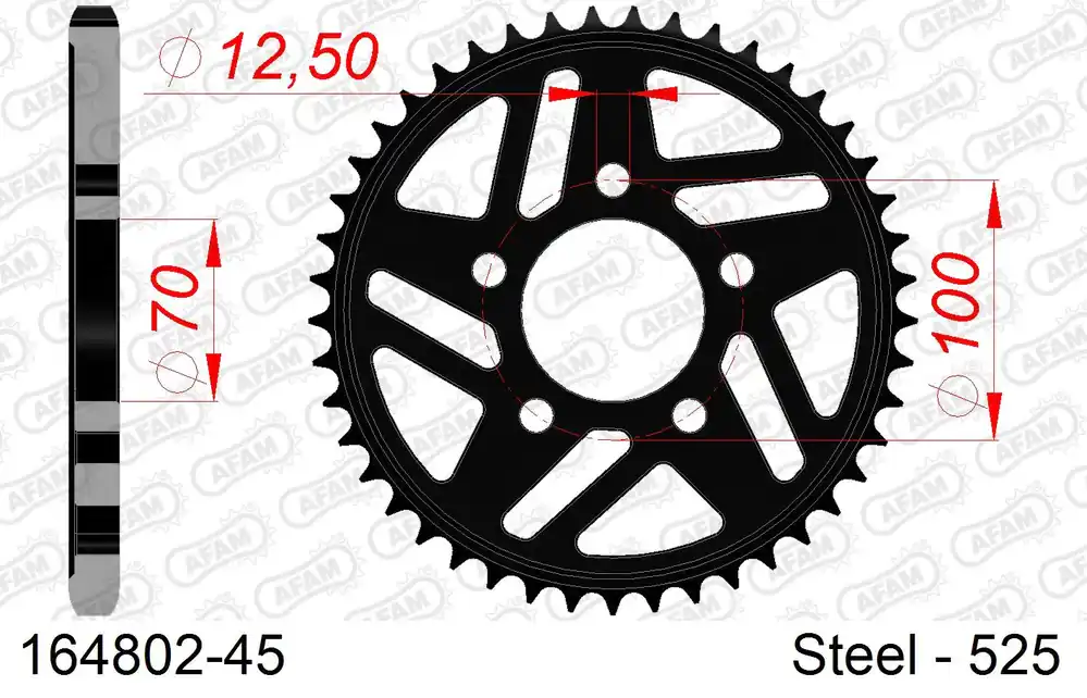 Corona AFAM 164802-45 in acciaio passo 525 BMW S 1000 R OPTIONAL FORGED WHEELS 2017 -2020 Spedito Oggi