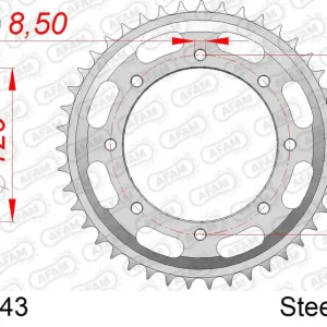Compra Adesso Corona AFAM 16501-43 in acciaio passo 520 KAWASAKI KLR 600 1984  -1995