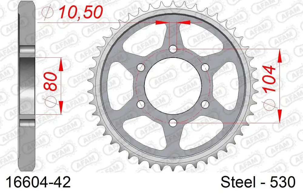 Corona AFAM 16604-42 in acciaio passo 530 KAWASAKI ZRX 1200 R ZR 1200 2001 -2008 Quantità Limitata