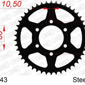 Corona AFAM 16606-43 in acciaio passo 520 KAWASAKI ZX 400 Z400F2 1984 -1993 Ultima Occasione