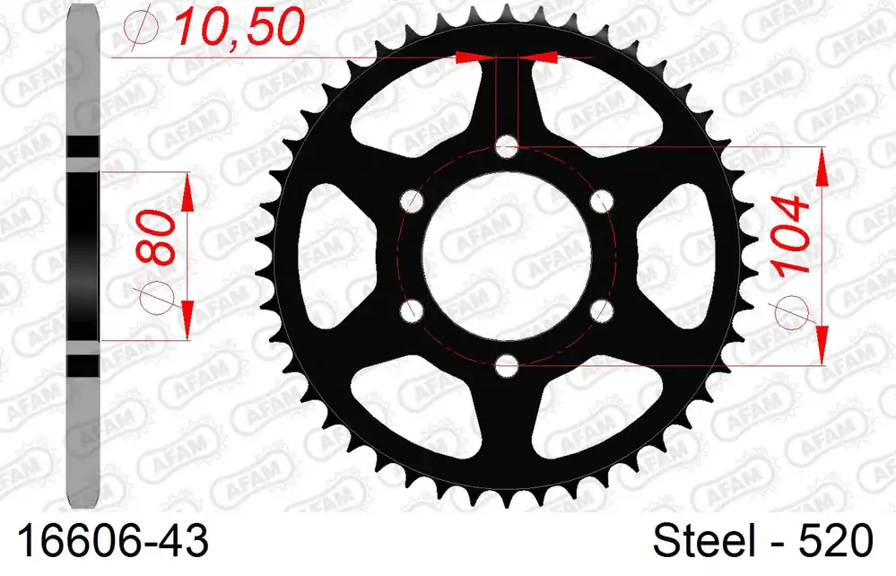 Corona AFAM 16606-43 in acciaio passo 520 KAWASAKI ZX 400 Z400F2 1984 -1993 Ultima Occasione