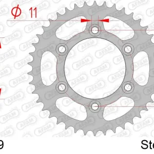 Corona AFAM 50602-39 in acciaio passo 520 DUCATI 800 S SUPERSPORT 2003 Prezzo Scontato