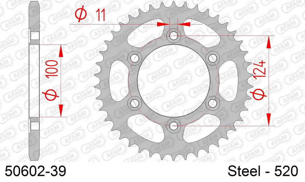 Corona AFAM 50602-39 in acciaio passo 520 DUCATI 800 S SUPERSPORT 2003 Prezzo Scontato