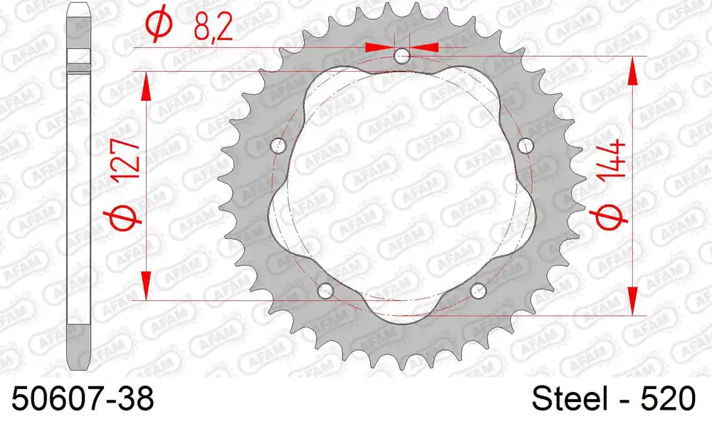 Più Venduto Corona AFAM 50607-38 in acciaio passo 520 DUCATI 748 BIPOSTO 1995 -2002
