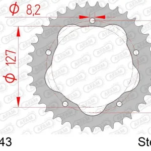 Promozione Corona AFAM 50608K-43 in acciaio passo 525 nera DUCATI 939 HYPERMOTARD 2016 -2019