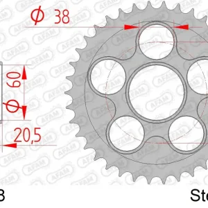 Non Perdere Corona AFAM 50611-38 in acciaio passo 520 DUCATI 748 BIPOSTO 1995 -2002