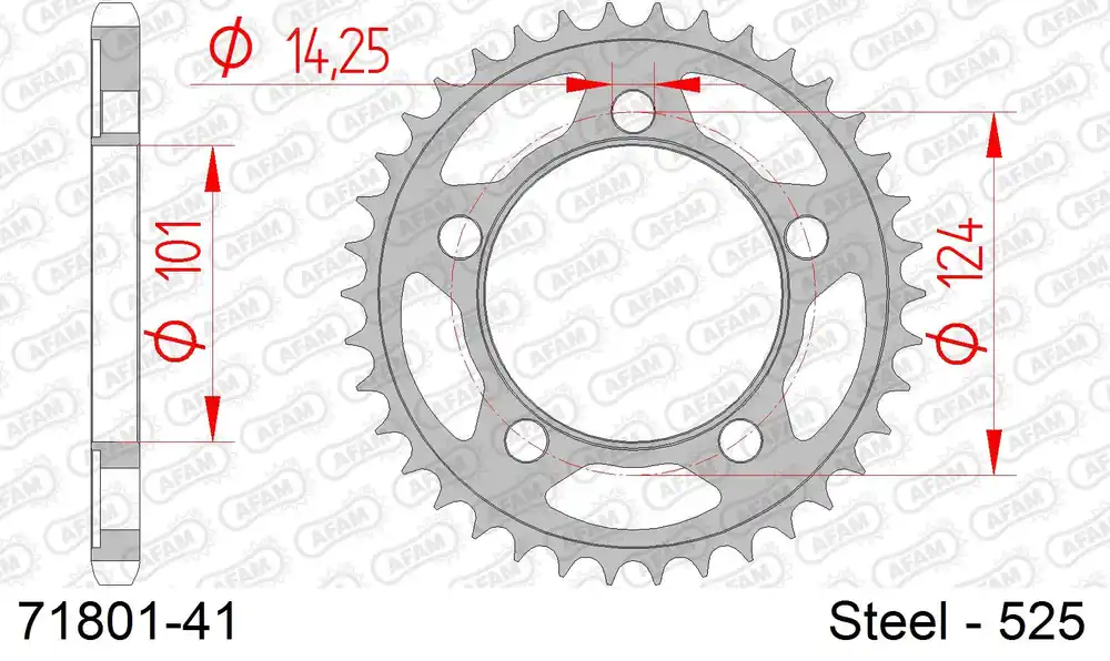 Subito Disponibile Corona AFAM 71801-41 in acciaio passo 525 KTM 950 R SUPERMOTO 2007 -2008