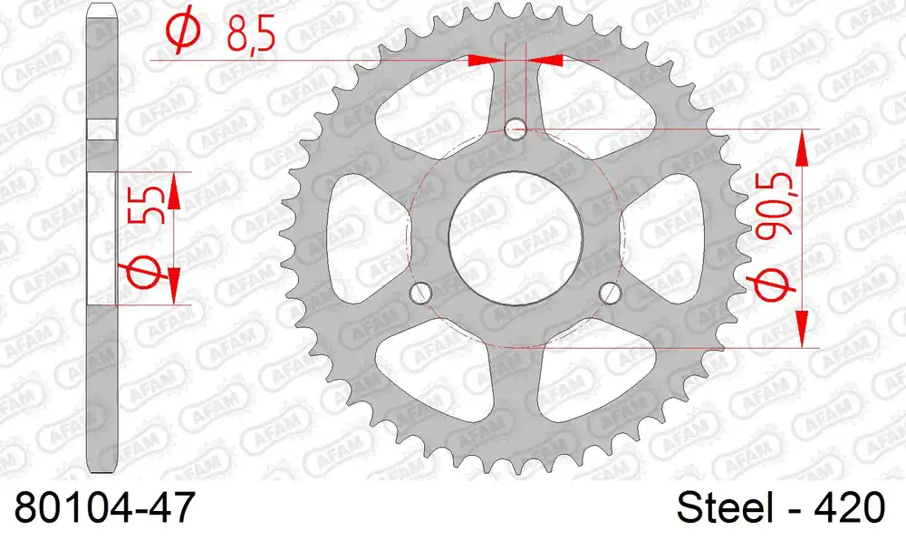 Compra Online Corona AFAM 80104-47 in acciaio passo 420 RIEJU NKD 50 2004 -2010