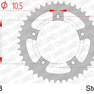 Corona AFAM 86500-43 in acciaio passo 525 TRIUMPH T 100 BONNEVILLE 2001 -2006 Ultimissimo Modello