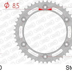 Nuova Collezione Corona AFAM 92213-50 in acciaio passo 428 AJP PR4 200 ENDURO 2004 -2011