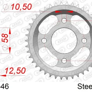 Prezzo Di Fabbrica Corona AFAM 92221-46 in acciaio passo 428 MASH 125 BLACK SEVEN 2017 -2019