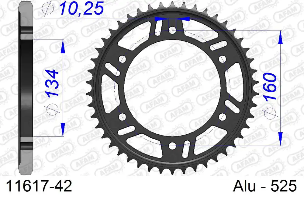Prezzo Di Fabbrica Corona AFAM 11617-42 in all. passo 525 HONDA CBR 1000 RR FIREBLADE 2006 -2016