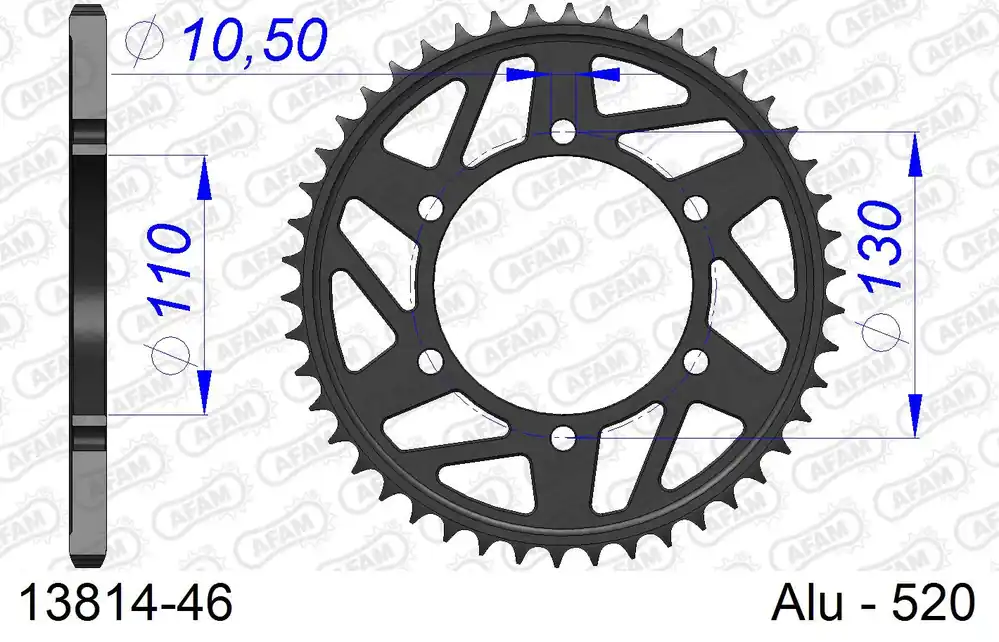 Corona AFAM 13814-46 in all. passo 520 YAMAHA FZ 6 N 2004 -2007 Spedito Oggi