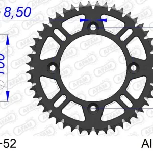 Corona AFAM 15104+52 in all. passo 428 YAMAHA YZ 85 LW 2002 -2018 Quantità Limitata
