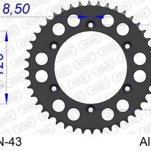 Sconto Corona AFAM 15203N-43 in all. passo 520 SUZUKI DR 350 SE 1996 -1999