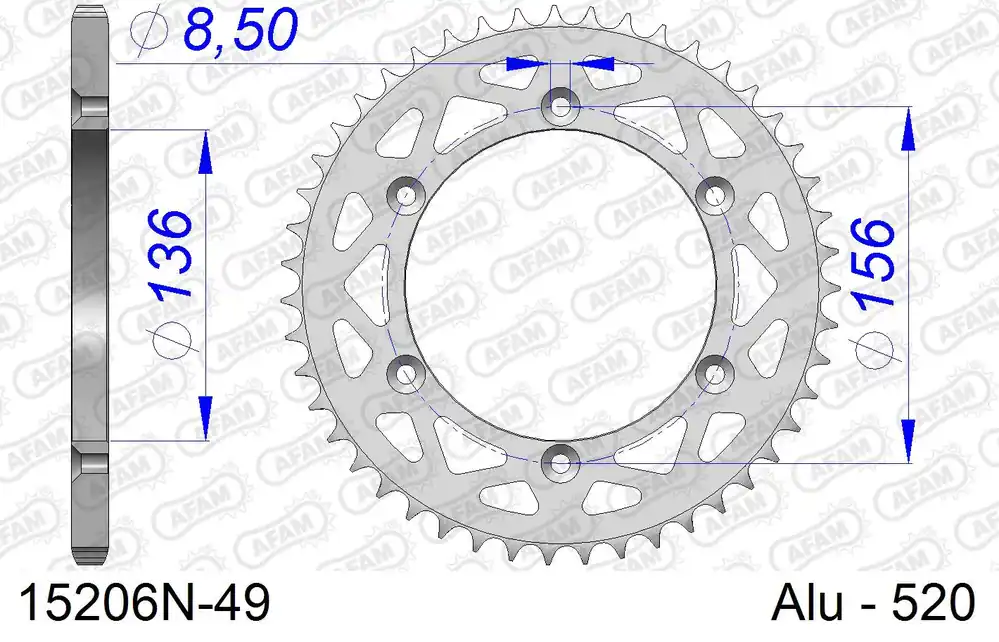 Corona AFAM 15206N-49 in all. passo 520 GAS-GAS EC 200 E4 2018 Vendita Finale