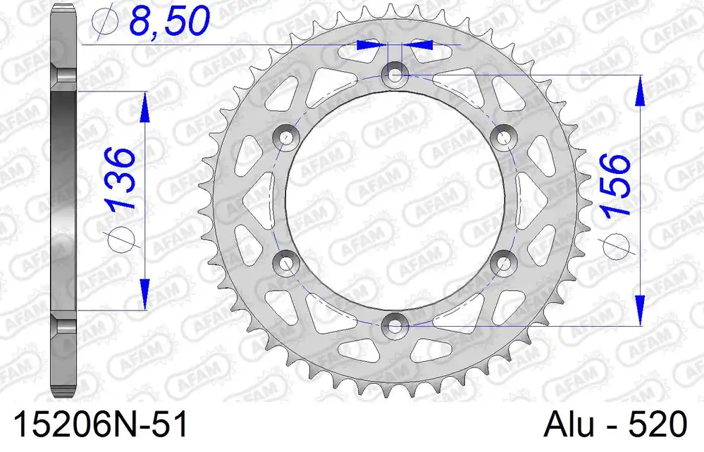 Compra Online Corona AFAM 15206N-51 in all. passo 520 GAS-GAS MC 125 2001 -2002