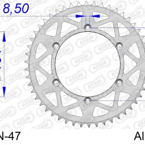 Sconto Corona AFAM 17206N-47 in all. passo 520 KAWASAKI KX 125 1985 -1989