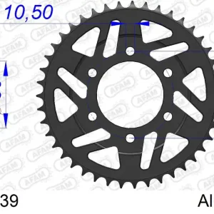 Corona AFAM 17610-39 in all. passo 525 KAWASAKI ZX 10 R ZX 1000 2004 -2015 Occasione
