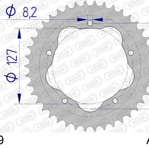 Popolare Corona AFAM 51608-39 in all. passo 525 DUCATI 1100 MONSTER 2009 -2010
