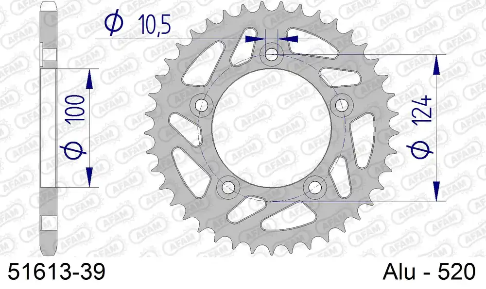 Occasione Corona AFAM 51613-39 in all. passo 520 DUCATI 749 DARK 2004 -2006