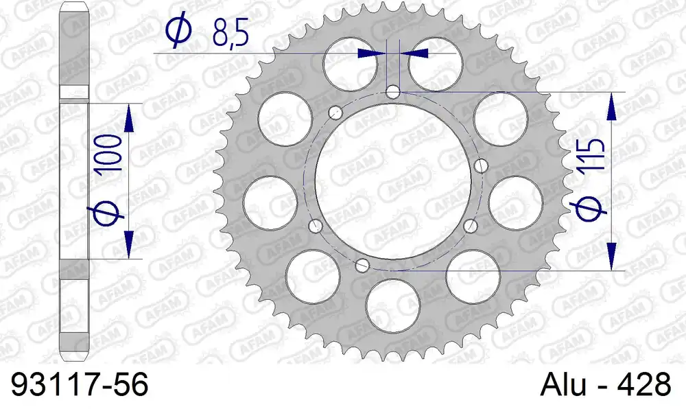 Corona AFAM 93117-56 in all. passo 428 C H RACING WXE 125 ENDURO 2005 Bestseller