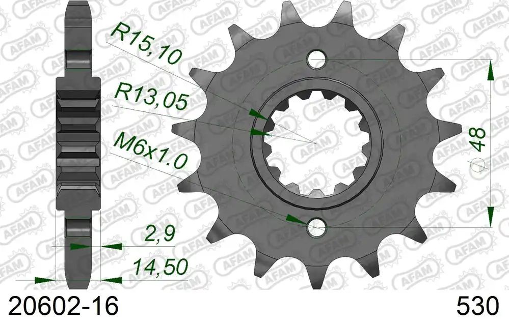 Prezzo Basso Pignone AFAM 20602-16 passo 530 HONDA VF 700 S 1984 -1985