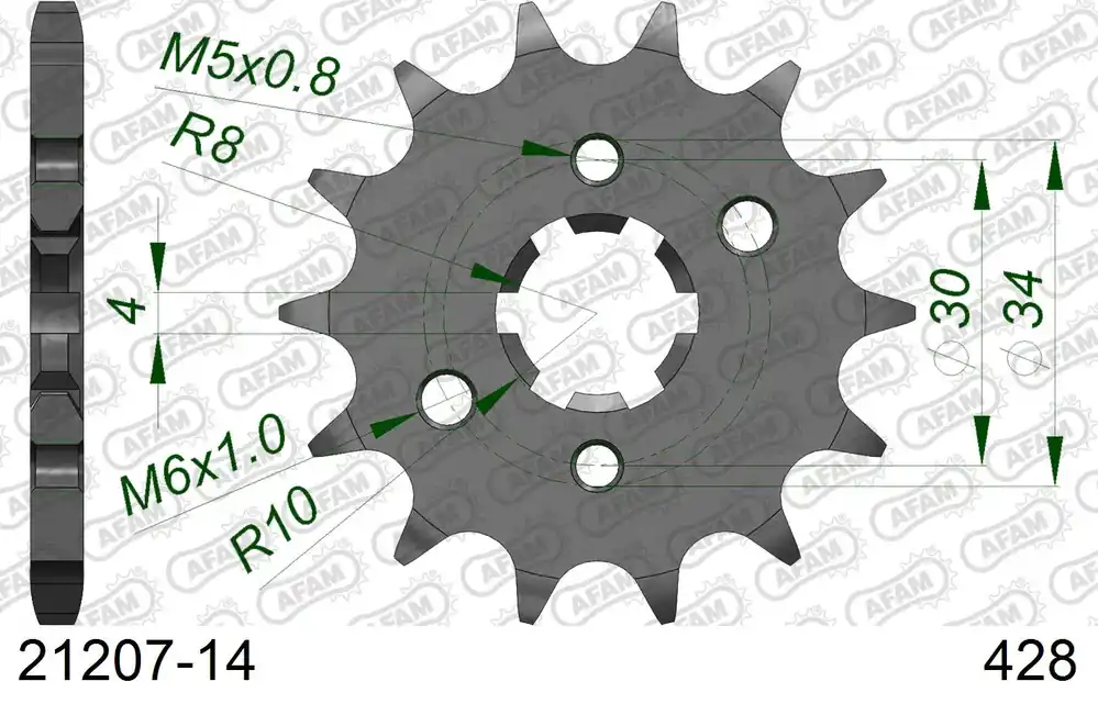 Must-Have Pignone AFAM 21207-14 passo 428 BETA RE 125 ENDURO 2010 -2016