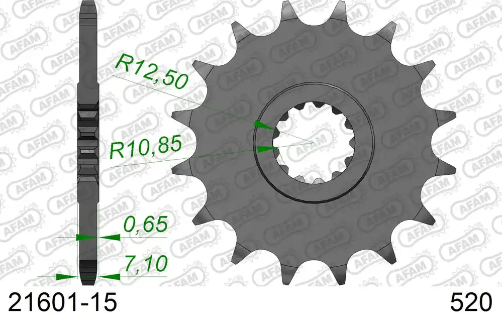 Reso Gratuito Pignone AFAM 21601-15 passo 520 KAWASAKI ZX 6 R ZX636 ABS GKF,GLF 2019 -2020