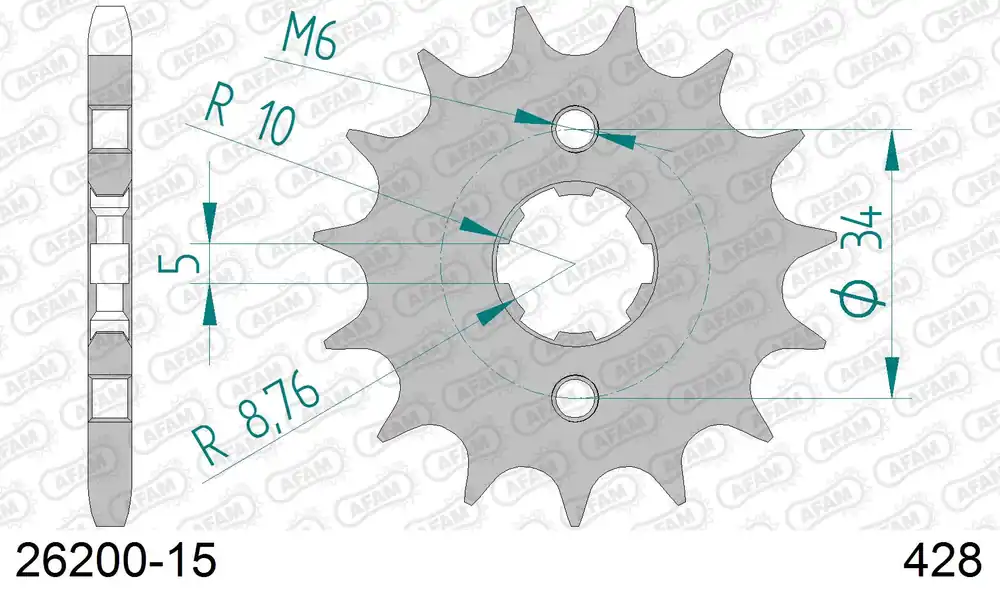 Offerta Lampo Pignone AFAM 26200-15 passo 428 HONDA CB 125 1972 -1976