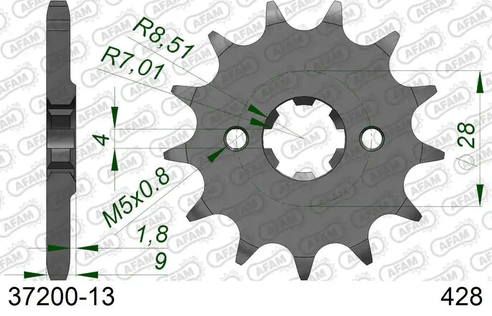 A Buon Prezzo Pignone AFAM 37200-13 passo 428 APRILIA RS 125 2021 -2022