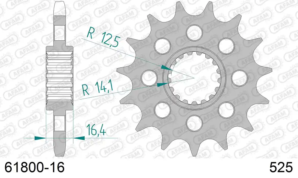 Promo Stagionale Pignone AFAM 61800-16 passo 525 KTM 990 ADVENTURE ABS 2006 -2012