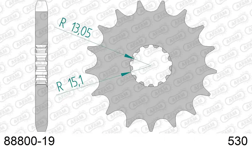 Pignone AFAM 88800-19 passo 530 TRIUMPH 1050 GT SPRINT ABS 2010 -2016 Compra Adesso