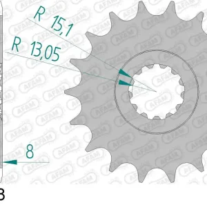 Pignone AFAM 88802-18 passo 520 TRIUMPH T100 900 BONNEVILLE 2015  -2016 Acquista Ora
