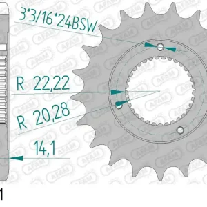 Pignone AFAM 94602-21 passo 530 HARLEY DAVIDSON XLH 883 5 SPEED SPORTSTER 1991  -1992 Offerta Del Giorno