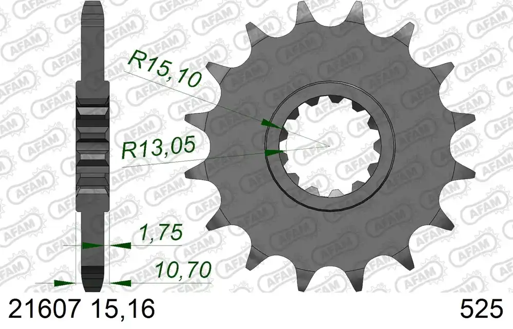 Pignone AFAM 21607NR-16 Passo 525 YAMAHA XTZ 700 D-B TENERE 2020 -2021 Non Perdere
