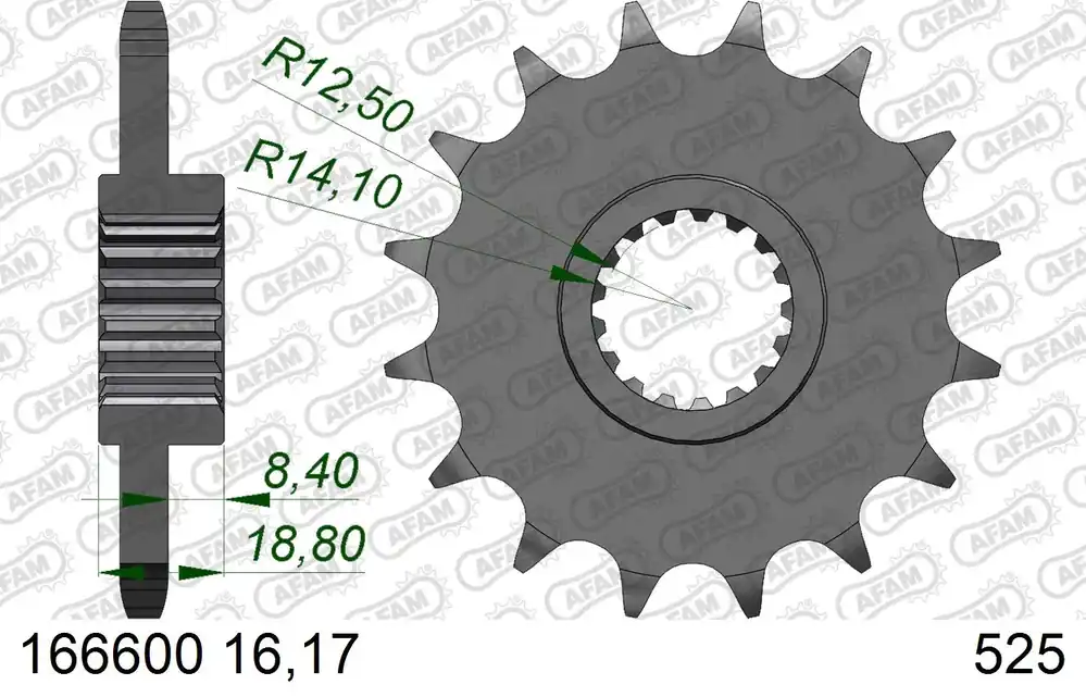 Offerta Pignone AFAM 166600NR-17 Passo 525 Con Gomma Antirumore BMW F 650 GS 2006 -2012