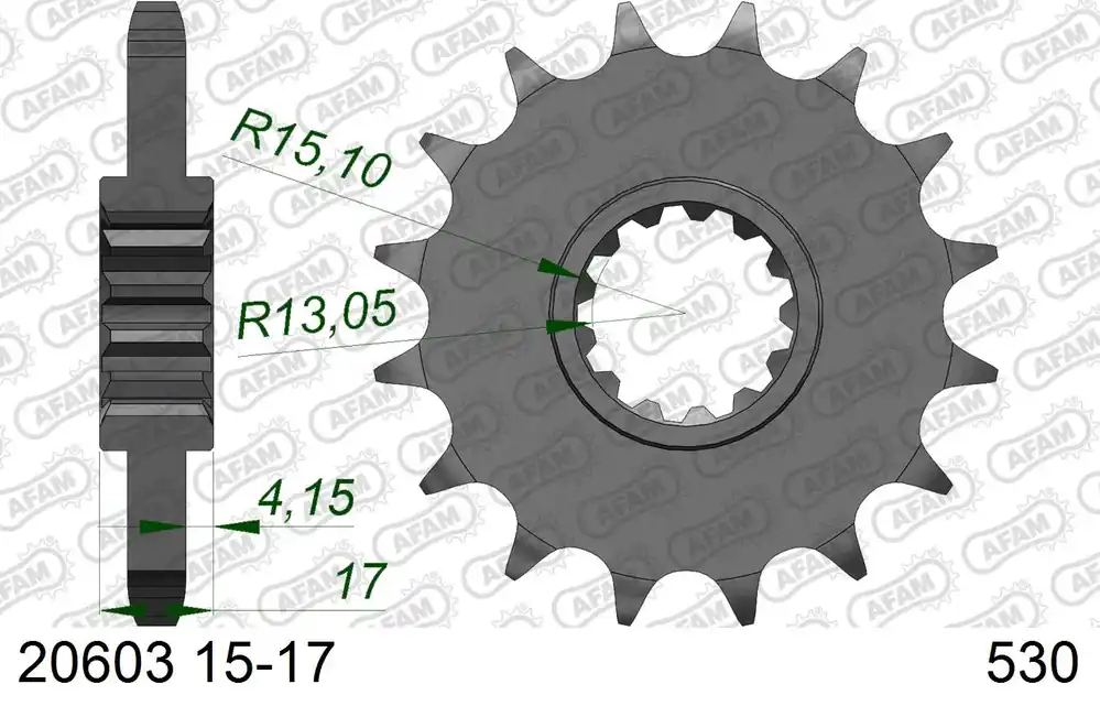 Pignone AFAM 20603NR-16 Passo 530 Con Gomma Antirumore HONDA CB 1000 R 2009 -2015 Spedizione Espresso