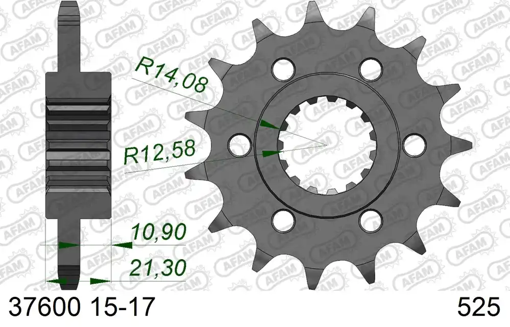Più Venduto Pignone AFAM 37600NR-16 Passo 525 Con Gomma Antirumore APRILIA 1200 DORSODURO ABS 2011 -2014